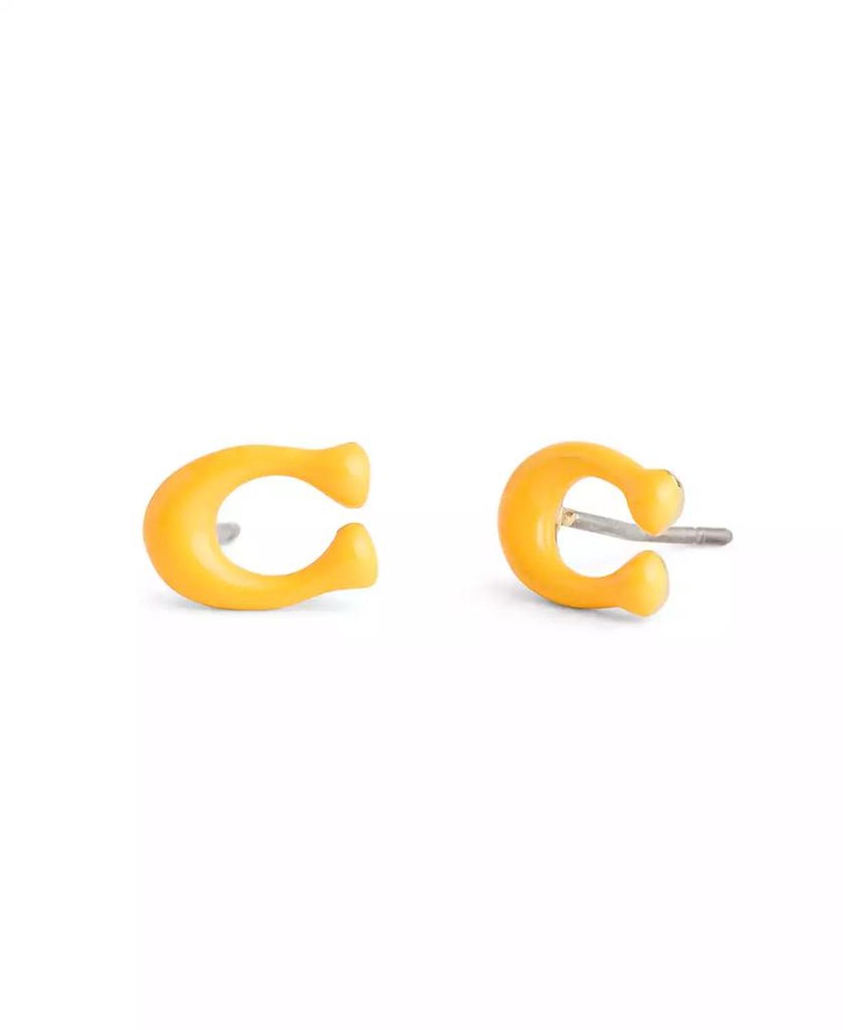 Enamel Signature C Stud Earrings