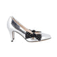 Marc Jacobs Bow Embellished Pumps in Metallic Silver Leather