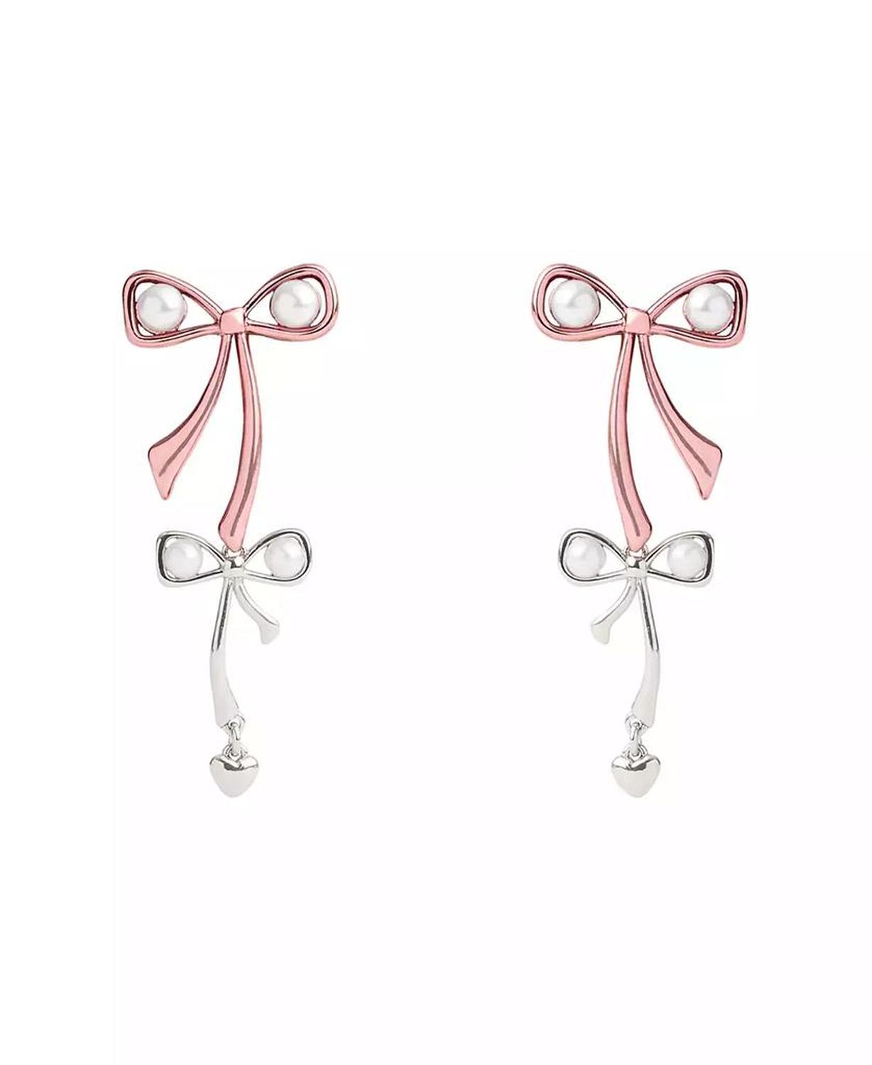 Faux Cultivated Pearl Signature Bowtique Double Drop Earrings