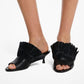 Catarina Leather and Fringe Mule