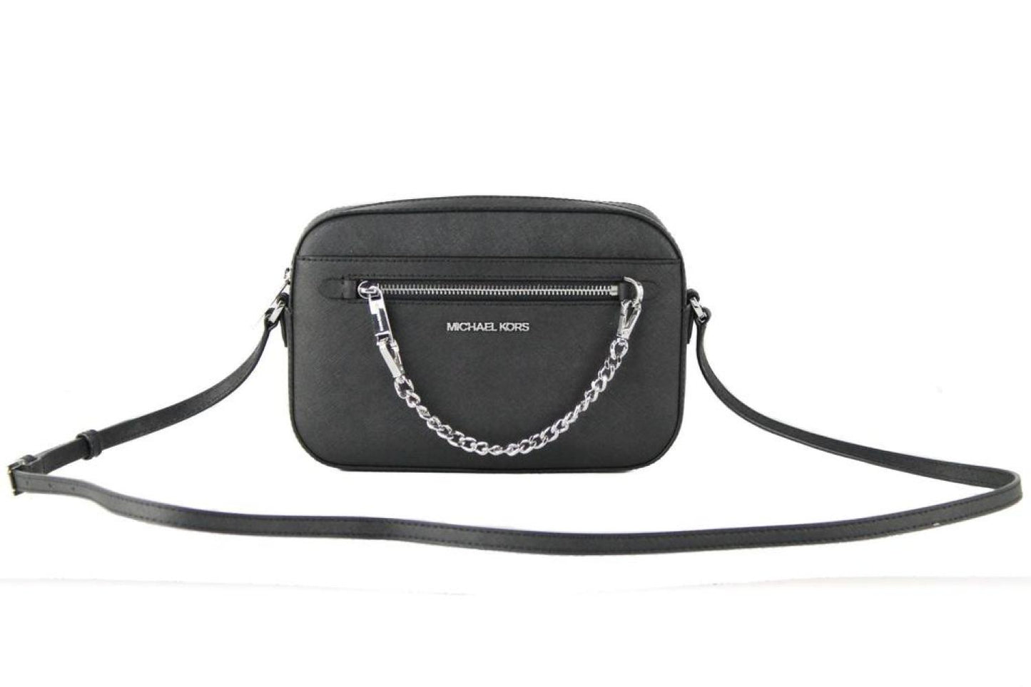 Michael Kors Jet Set Item Large East West Saffiano Leather Zip Chain Crossbody Women's Handbag