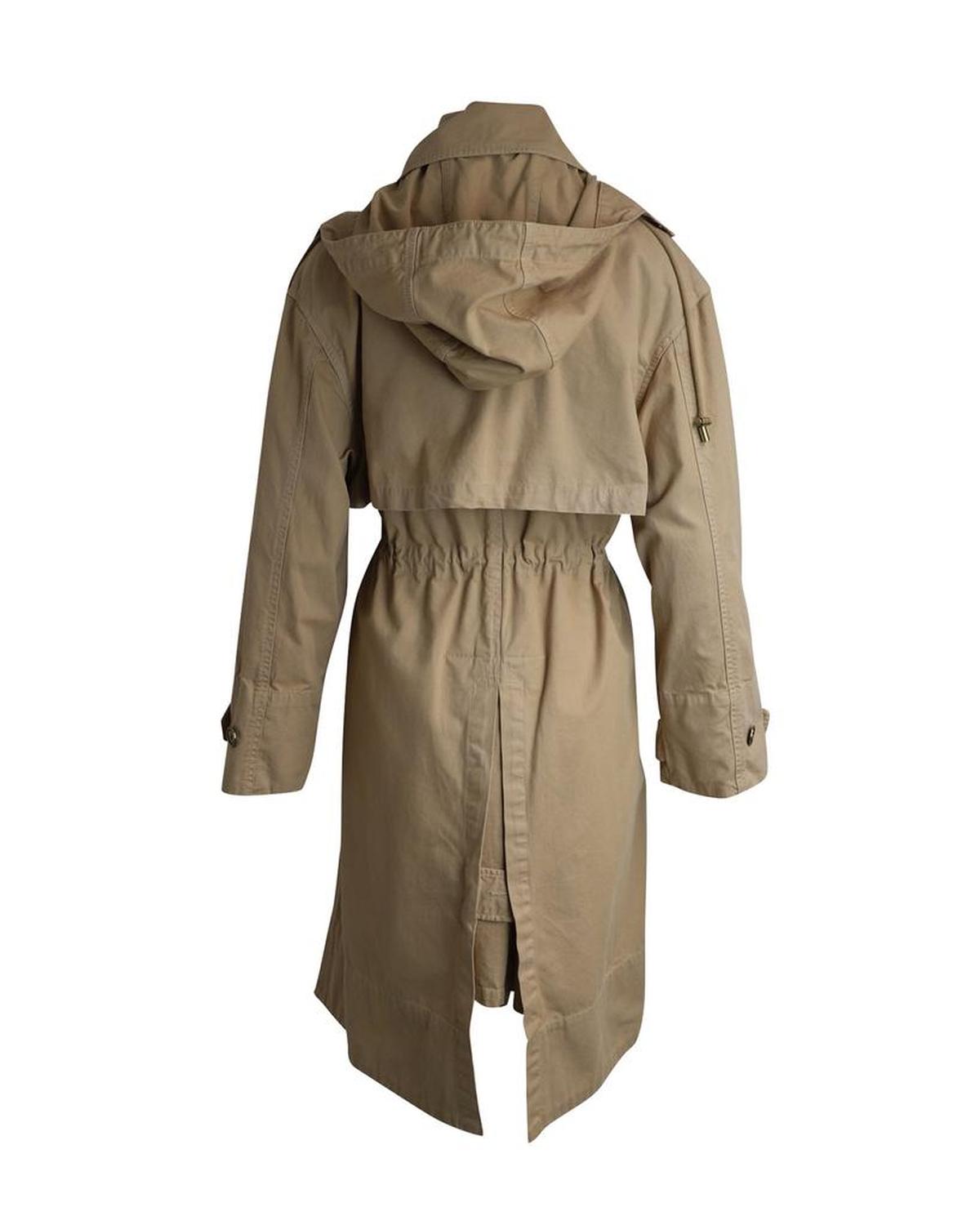 Michael Michael Kors Hooded Trench Coat in Beige Cotton