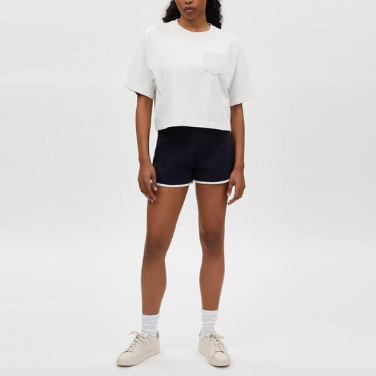 Coach Outlet Cropped T Shirt With Signature Pocket In Organic Cotton