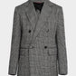 Ettore Double-Breasted Houndstooth Plaid Blazer