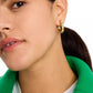 Gold-Tone Small Color Pavé Hoop Earrings, 1"