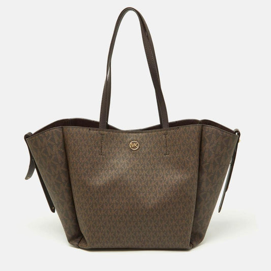 Michael Kors Signature Coated Canvas And Leather Freya Tote