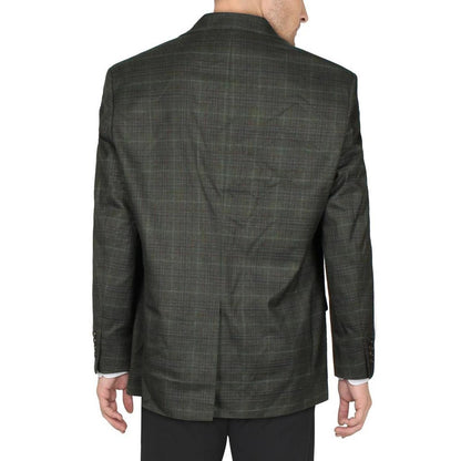 Lexington Mens Plaid Classic Fit Two-Button Blazer