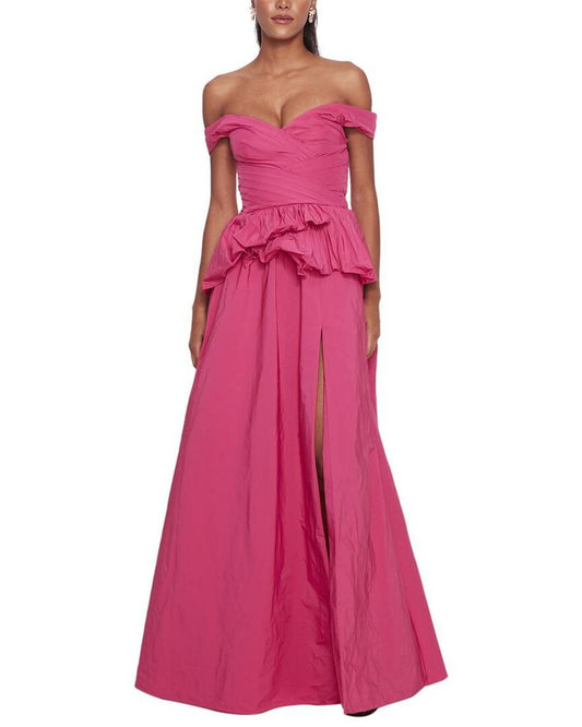 Marchesa Notte Off-Shoulder Taffeta Ballgown