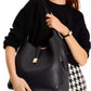 Deco Pebbled Leather Shoulder Bag