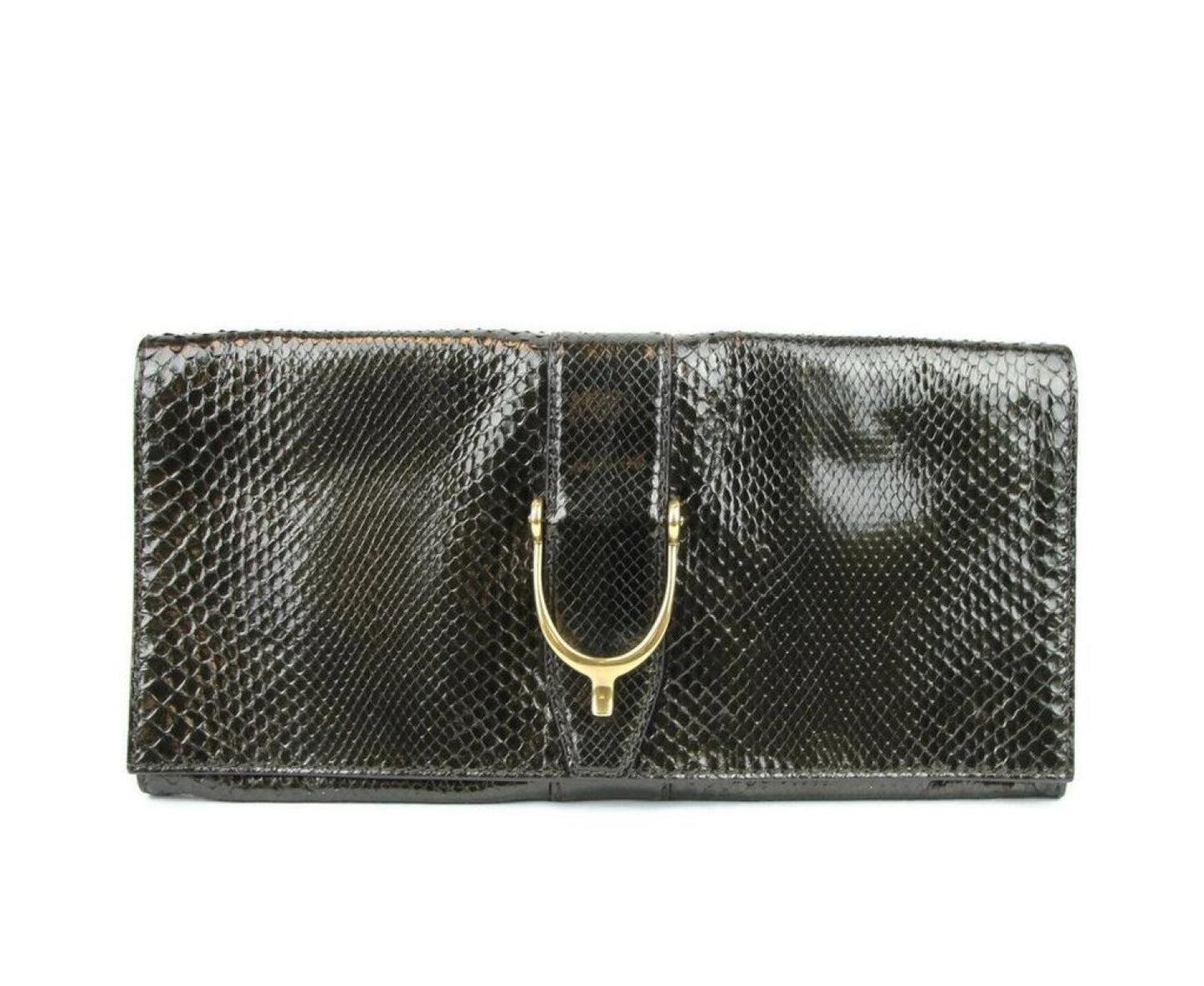 Gucci Women's Python Soft Stirrup Clutch Bag