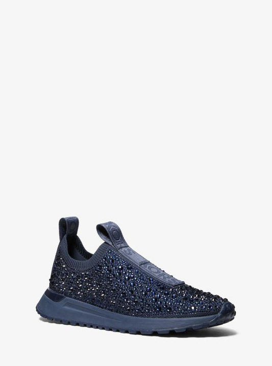 Bodie Crystal Embellished Stretch Knit Slip-On Trainer