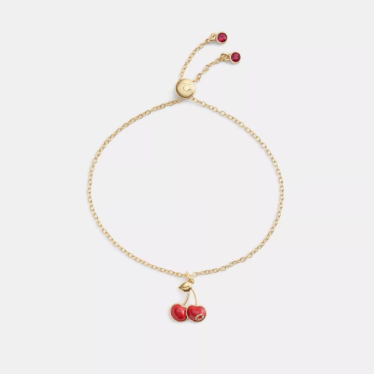 Cherry Charm Slider Bracelet