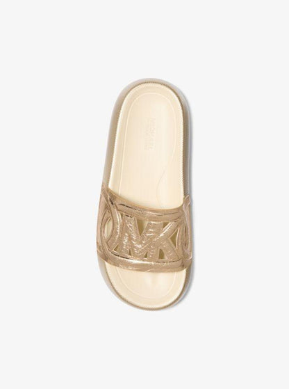 Splash Metallic Leather Slide Sandal