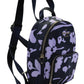 Womens Floral Print Zip Closure Backpack Navy Purple