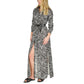 Women's Zebra-Print Belted Maxi Dress