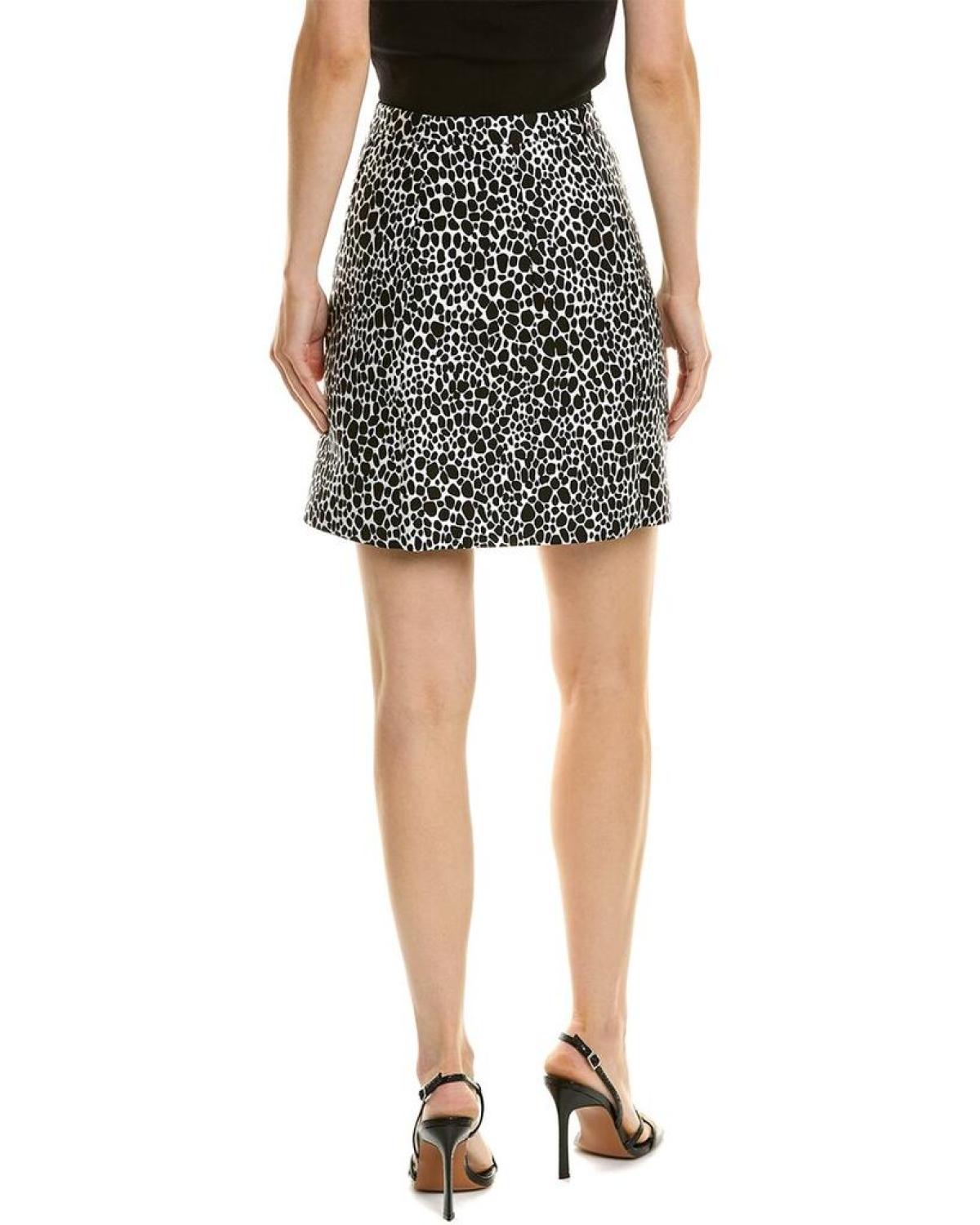 Michael Kors Jacquard Ocelot Silk-Blend Mini Skirt