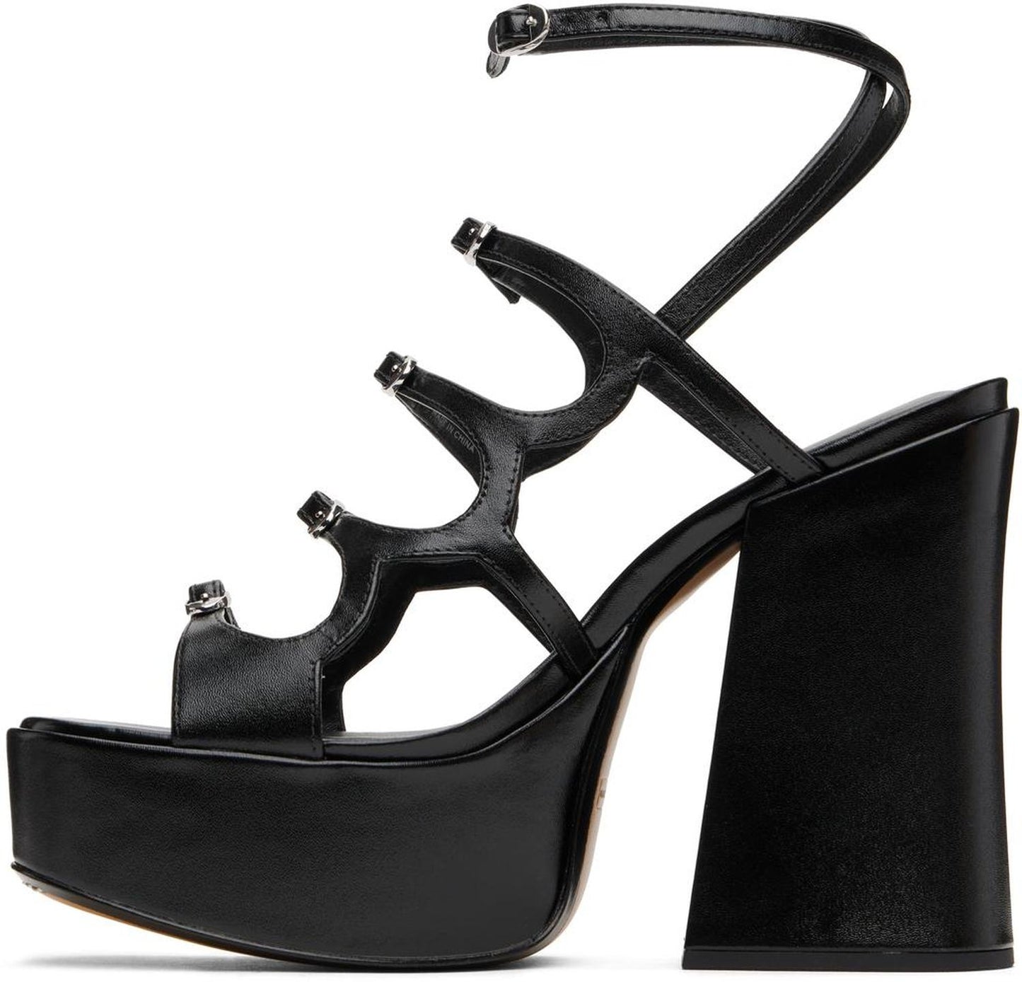 Black 'The Kiki Platform' Heeled Sandals