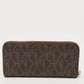 Michael Kors Dark Monogram Coated Canvas Zip Around Wallet