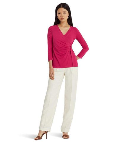 Stretch Jersey Surplice Top