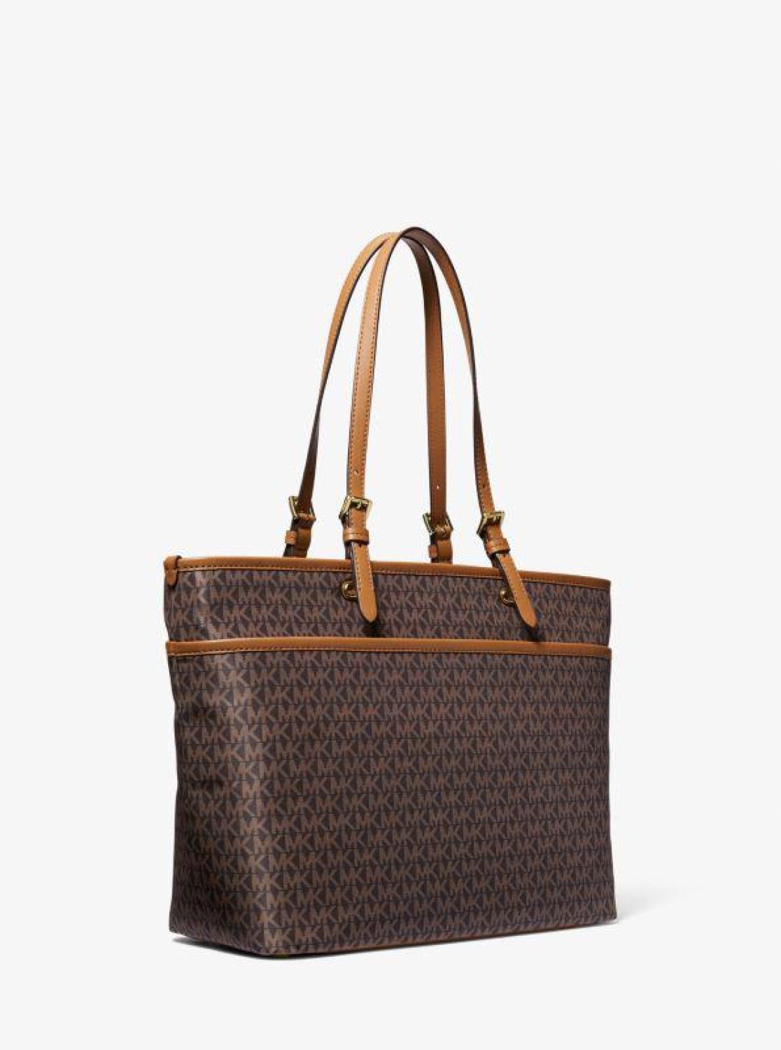 Winston Large Signature Logo Print Woven Pocket Tote Bag