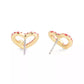 Faux Stone Signature Pavé Heart Stud Earrings