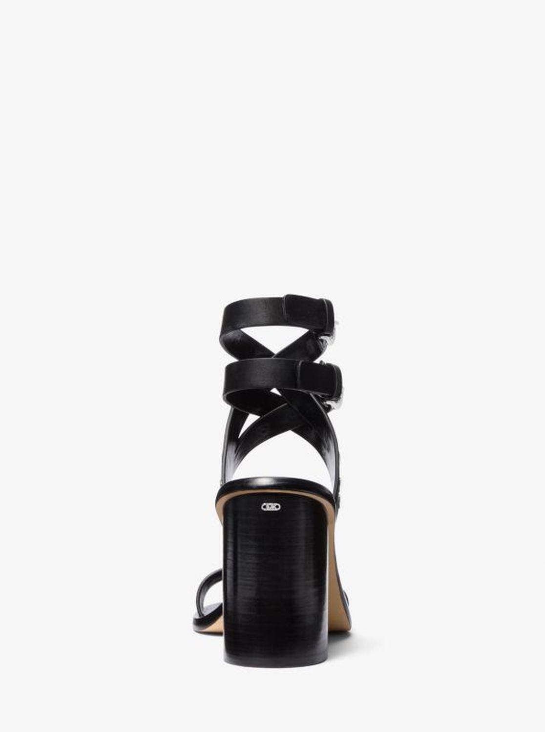 Irene Studded Leather Block Heel Sandal