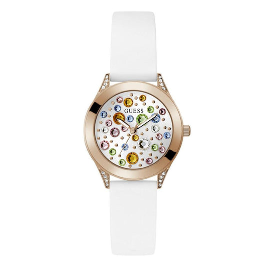 Women's Analog White Silicone Watch 34mm