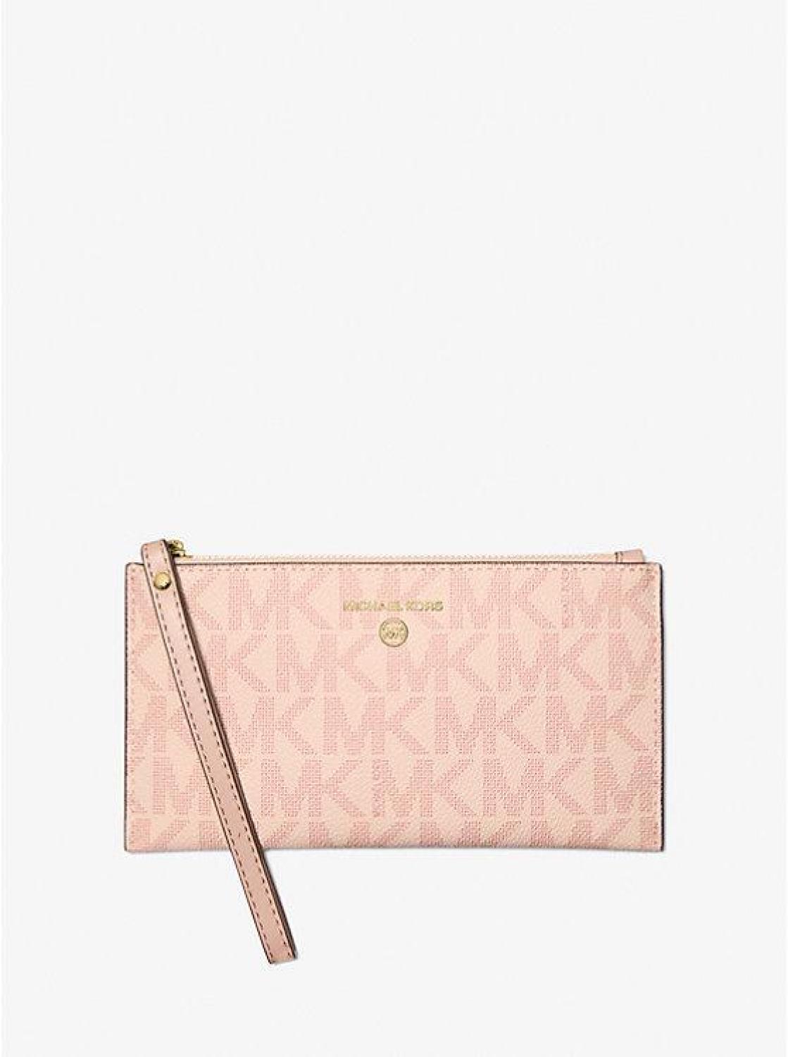 Jet Set Charm Small Signature Logo Wristlet