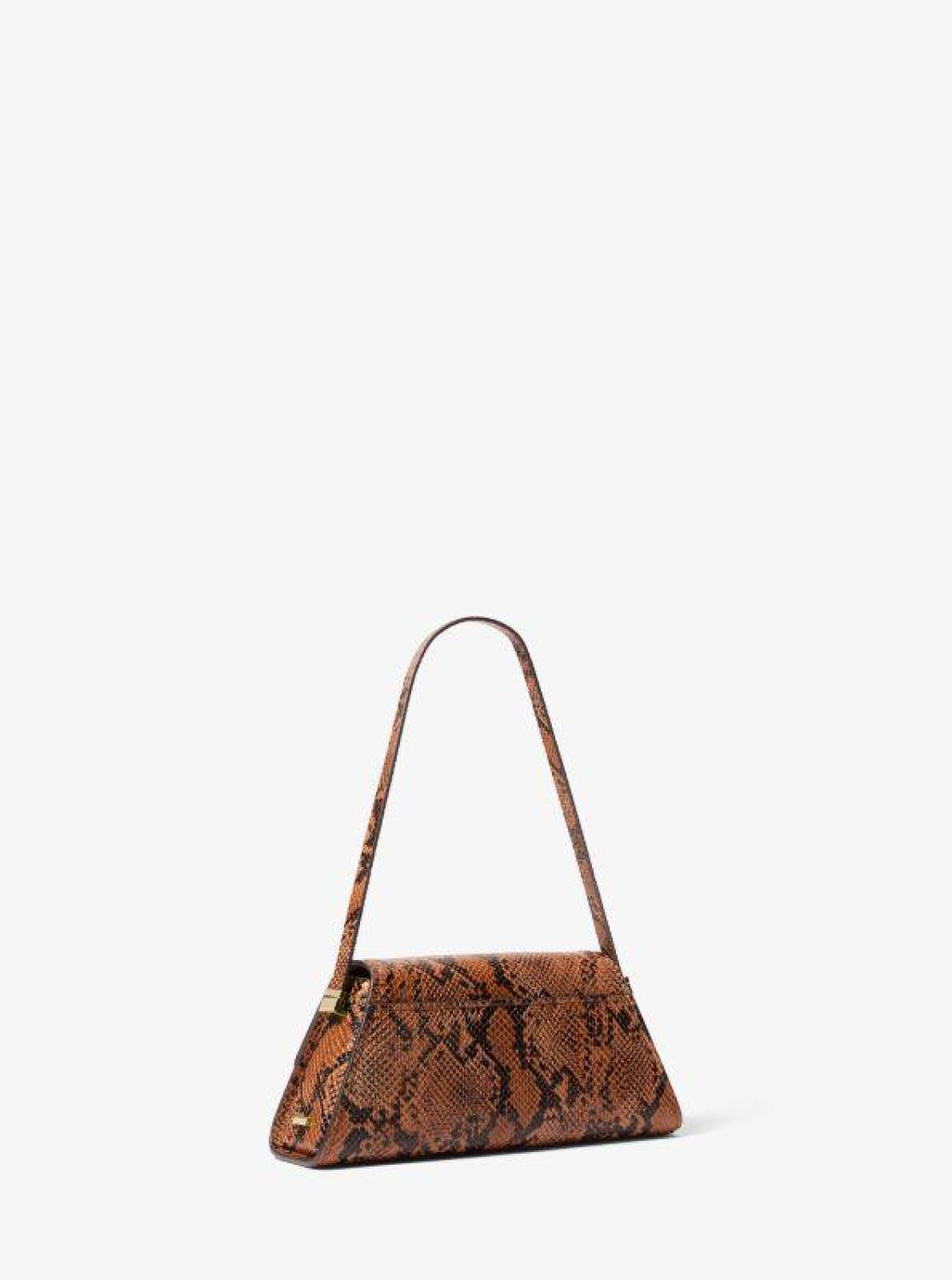 Ludlow Medium Snake Embossed Leather Shoulder Bag