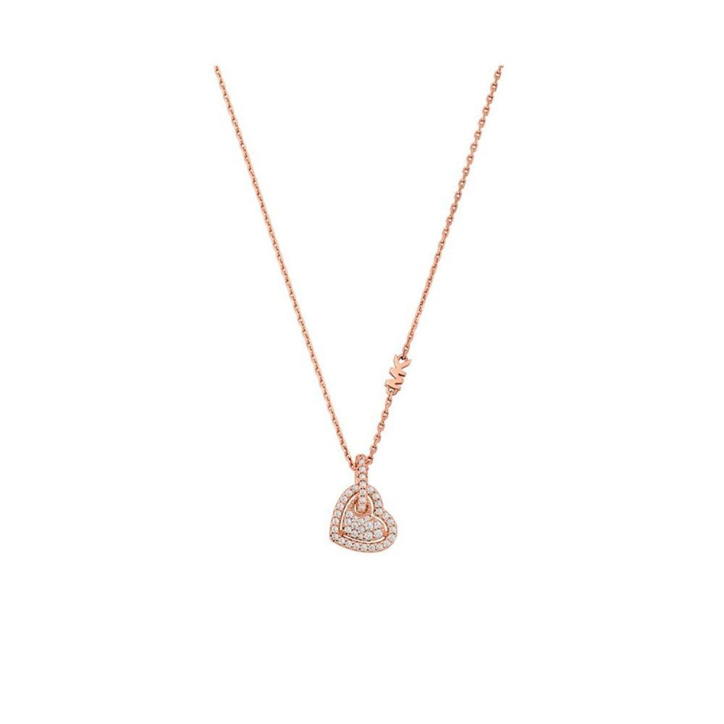 Sterling Silver Pavé Heart Pendant Necklace