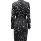 Marc Jacobs Turtleneck Printed Midi Dress in Black Silk