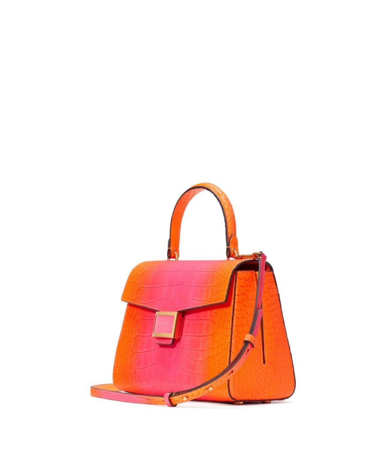 Katy Ombre Croc-Embossed Medium Top-Handle Bag