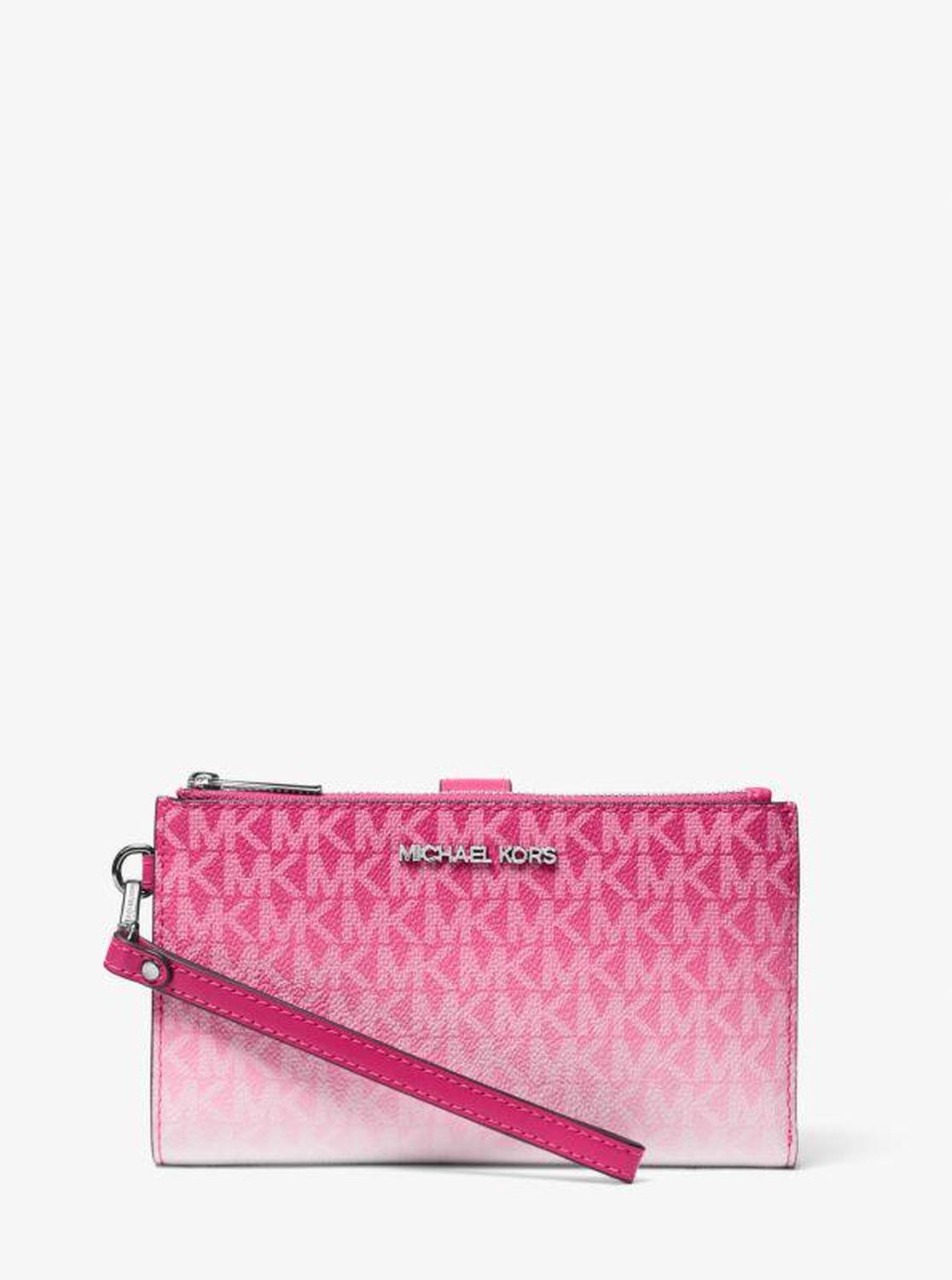 Jet Set Large Ombré Signature Logo Wristlet