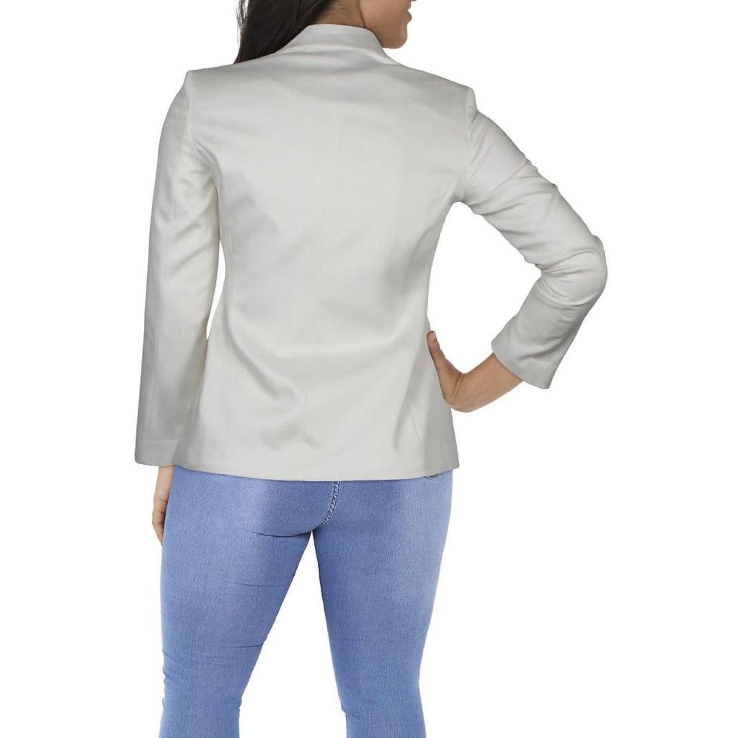 Martina Womens Textured Viscose Double-Breasted Blazer