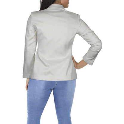 Martina Womens Textured Viscose Double-Breasted Blazer