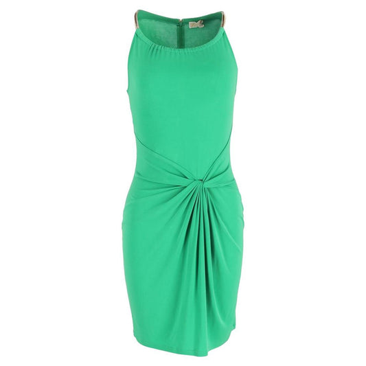 Michael Kors Chain Halter Dress in Green Rayon