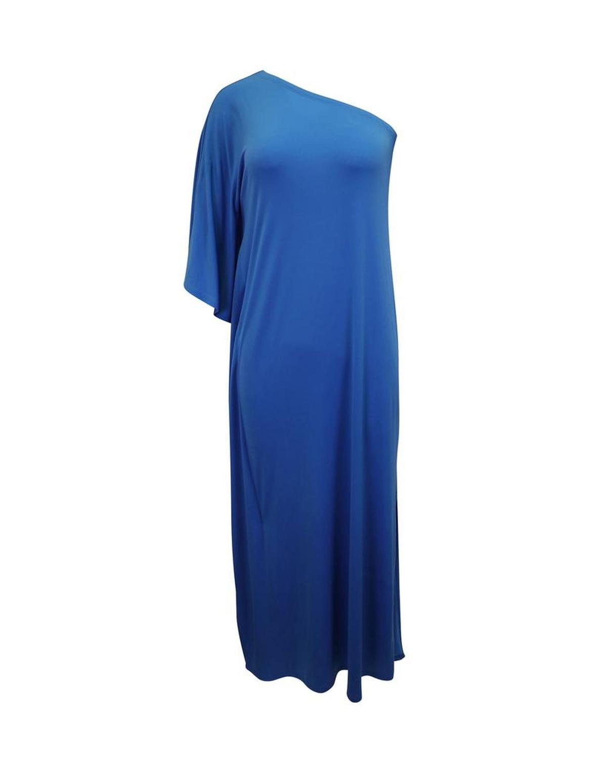 Michael Kors One-Shoulder Maxi Dress in Blue Polyester