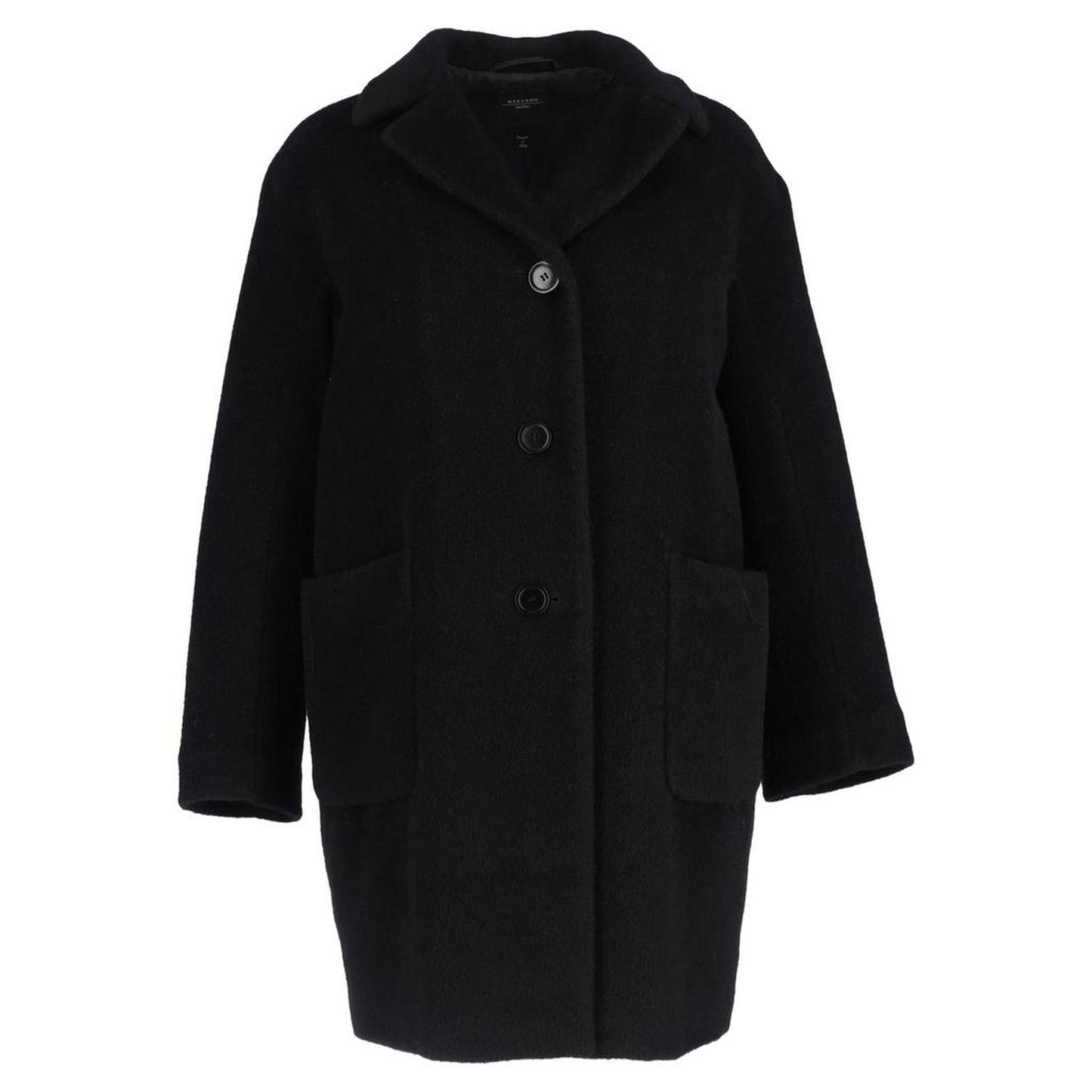 Weekend Single-Breasted Coat in Black Wool