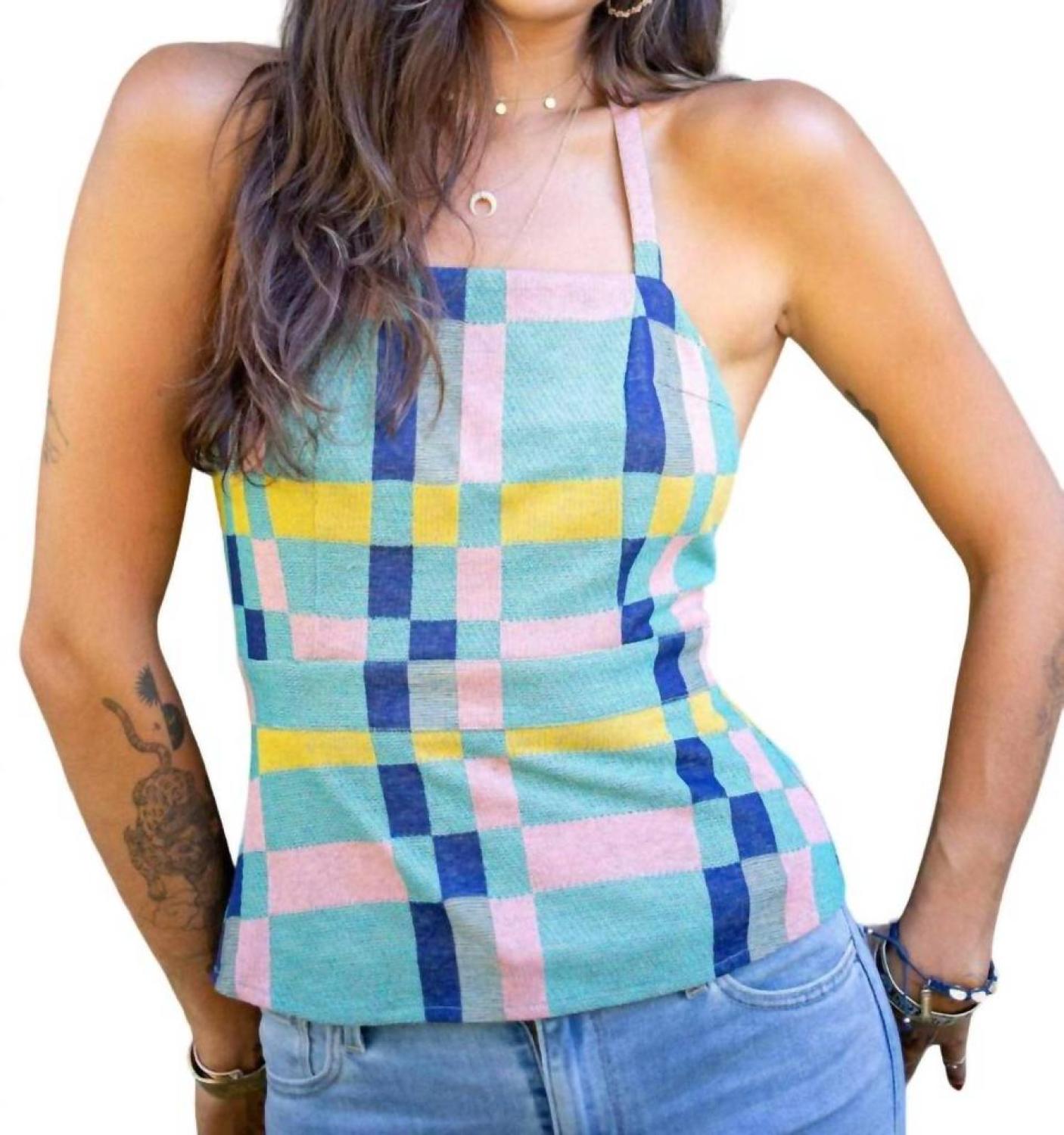 Mod Plaid Halter Top In Multi