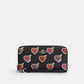 Coach Outlet Long Zip Around Wallet With Heart Bolt Print