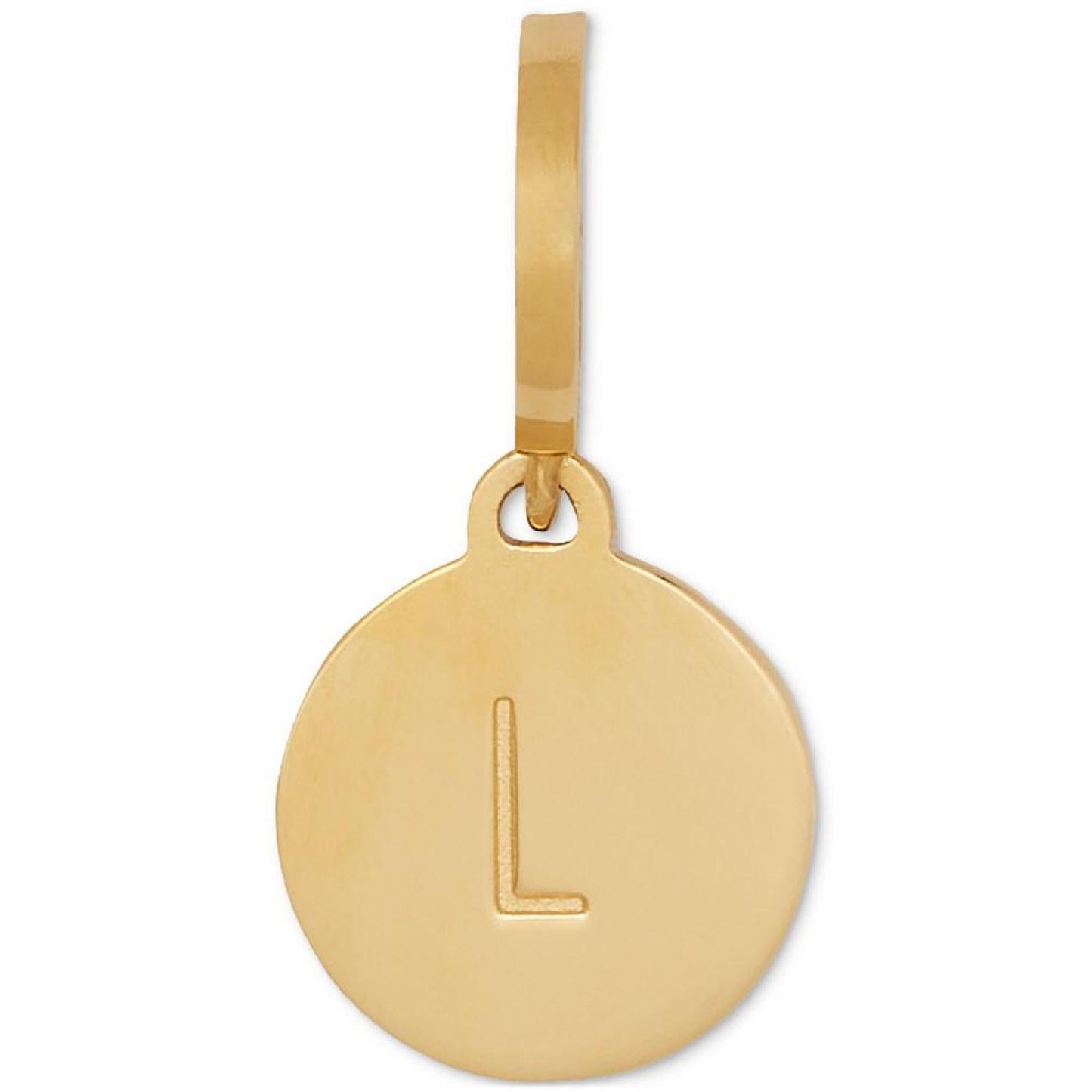 Gold-Tone Initial Polished Disc Charm Pendant