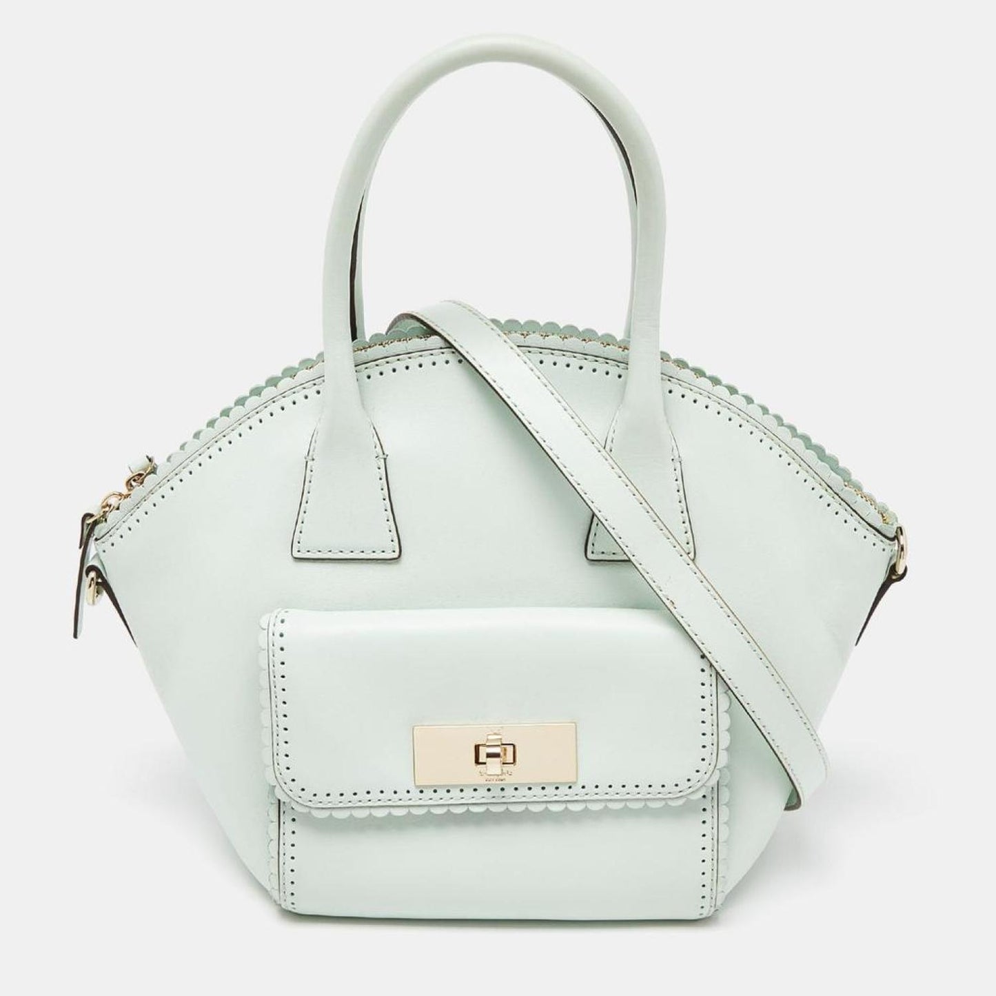 Kate Spade Mint Scalloped Leather Satchel