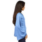 Women's Satin Bell-Sleeve Chain-Neck Top