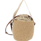 Chloe Small Woody Shoulder Bag straw Beige 03-21-68-65 Auth 49911