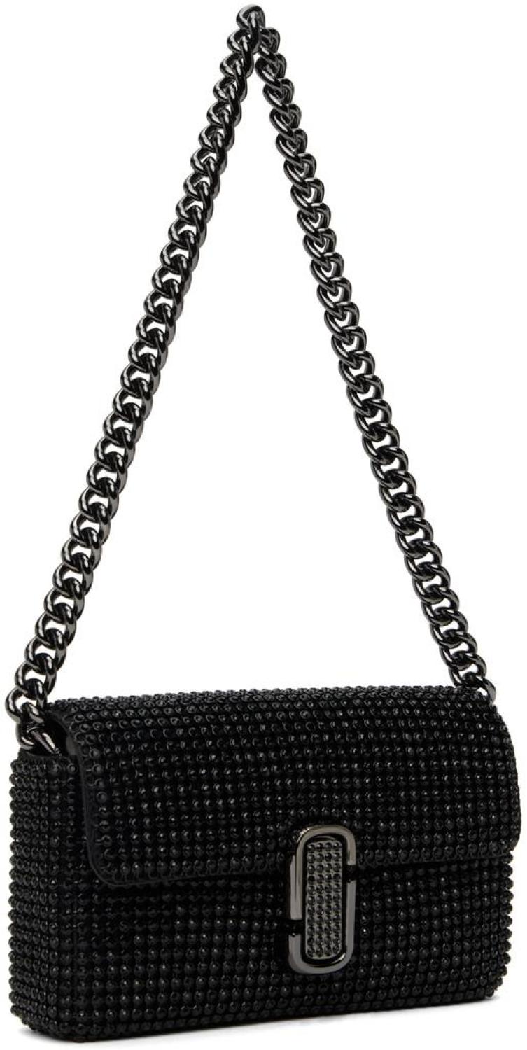 Black 'The Rhinestone J Marc Mini' Shoulder Bag