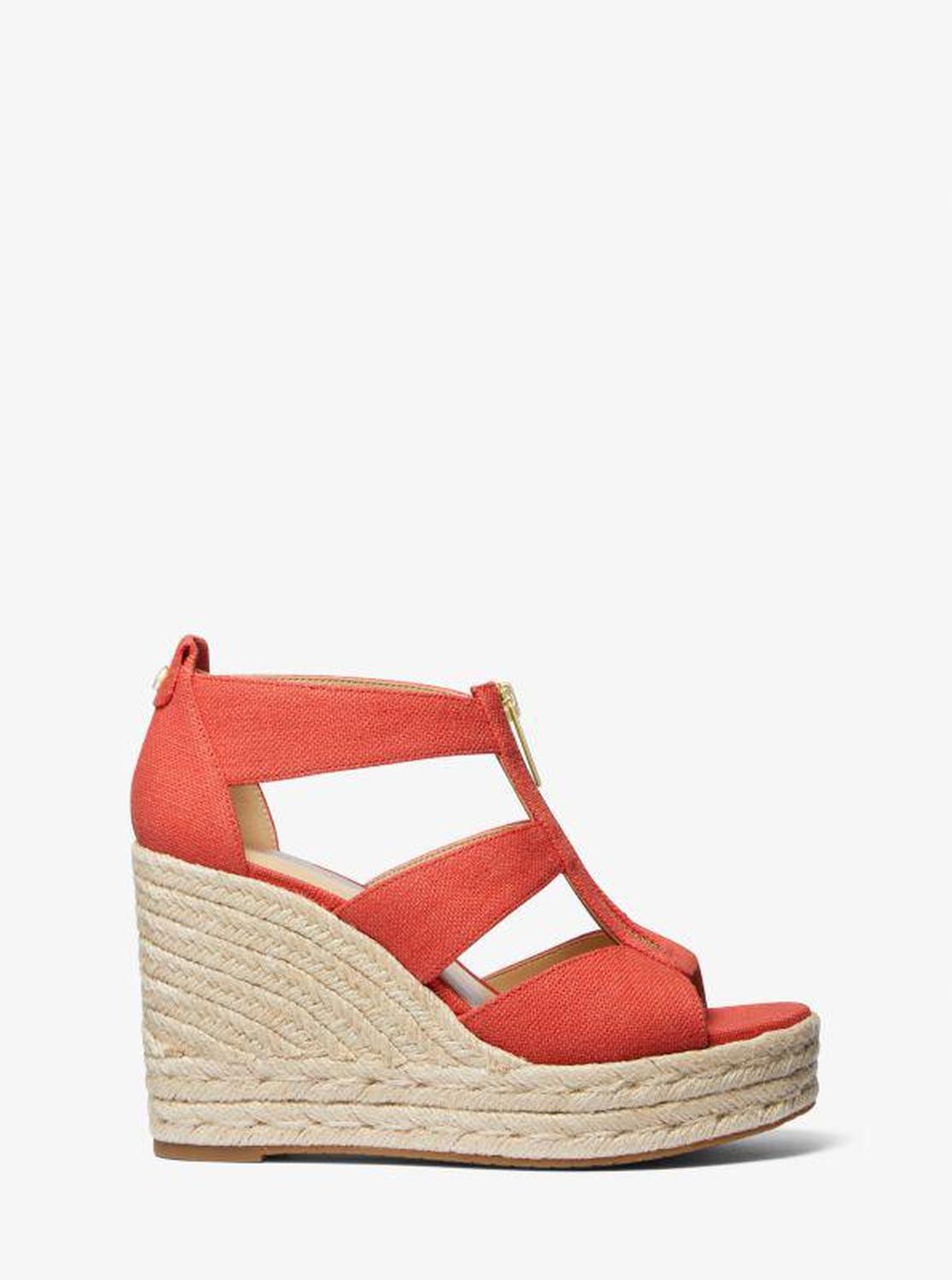 Etta Linen Blend Wedge Sandal