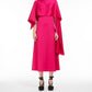 Weekend Gambero Fluid Satin Dress And Stole In Fuchsia