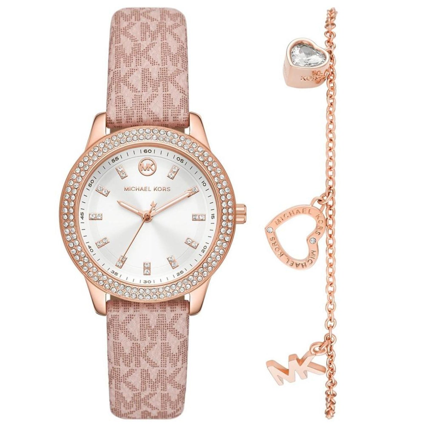 Women's Tibby Three-Hand Blush PVC Watch Set 34mm