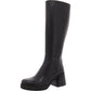 Natasha Womens Zipper Leather Knee-High Boots