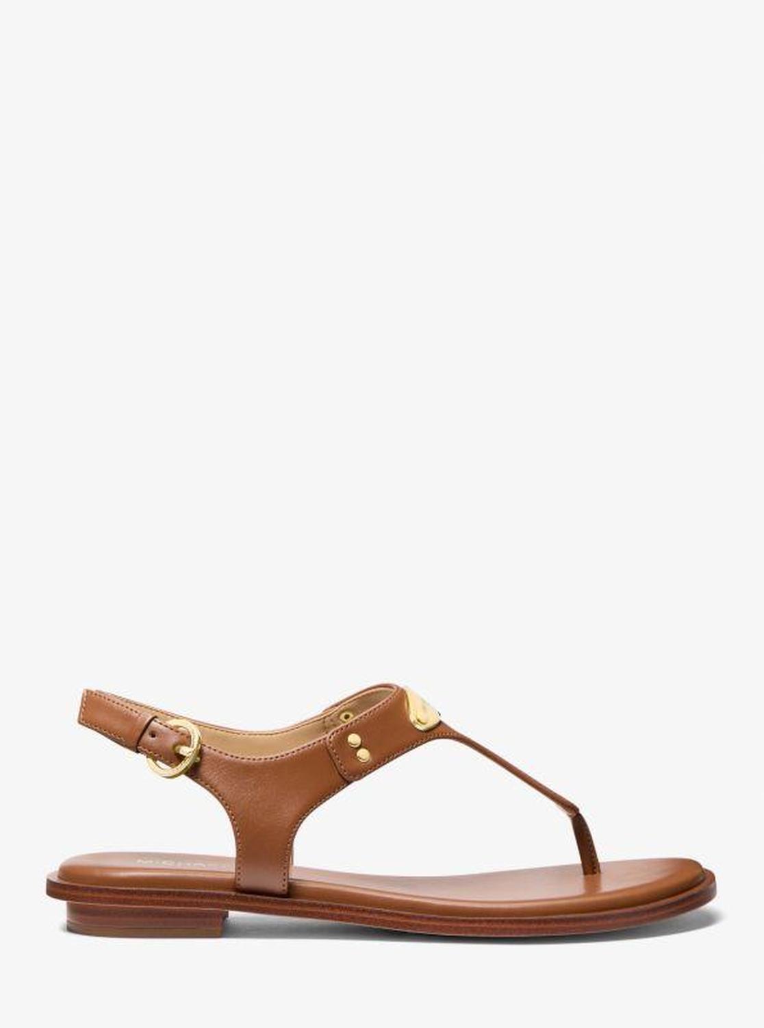 Logo Plate T-Strap Sandal